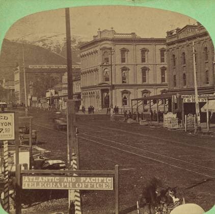 East Temple Street, East Side, Salt Lake City., Charles William Carter (American, 1832 - 1918), about 1863 1888, Albumen silver print  Copyright Artokoloro LCD3_191706_10718