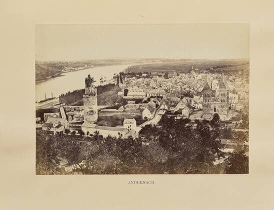 Andernach, Francis Frith (English, 1822 - 1898), Andernach, Germany, about 1864, Tinted albumen silver print, 12.1 x 17.1 cm (4 3 4 x 6 3 4 in.)  Copyright Artokoloro LCD3_191706_19603