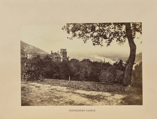 Heidelberg Castle, Francis Frith (English, 1822 - 1898), Heidelberg, Baden-Württemberg, Germany, about 1864, Tinted albumen silver print, 11.6 x 16.9 cm (4 9 16 x 6 5 8 in.)  Copyright Artokoloro LCD3_191706_19607