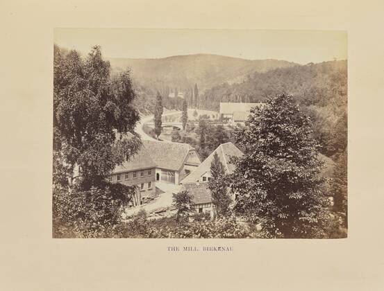 The Mill, Birkenau, Francis Frith (English, 1822 - 1898), Birkenau, Hesse, Germany, about 1864, Tinted albumen silver print, 12.1 x 16.9 cm (4 3 4 x 6 5 8 in.)  Copyright Artokoloro LCD3_191706_19609