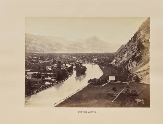 Interlachen, Francis Frith (English, 1822 - 1898), Interlaken, Switzerland, about 1864, Tinted albumen silver print, 12.3 x 16.9 cm (4 13 16 x 6 5 8 in.)  Copyright Artokoloro LCD3_191706_19614