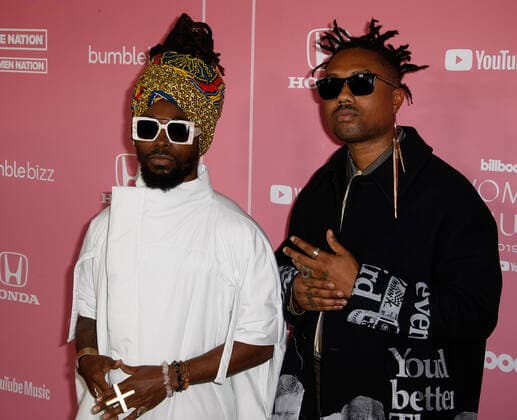 December 12, 2019, Hollywood, CA, USA: LOS ANGELES, CALIFORNIA - DECEMBER 12: Johnny Venus and Doctur Dot of EarthGang arrive at the 2019 Billboard Women In Music at Hollywood Palladium on December 12, 2019 in Los Angeles, California. Photo: CraSH imageSPACE Hollywood USA - ZUMAs181 20191212_zea_s181_068 Copyright: xImagespacex