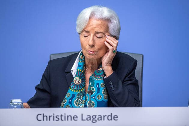 Christine LAGARDE, Praesidentin der Europaeischen Zentralbank EZB, Brustbild, waehrend der Pressekonferenz in Frankfurt am Main am 12.12.2019.