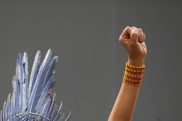 An indigenous woman from Amazon reacts during COP25 UN Climate Change Conference at IFEMA Convention and Exhibition Center in Madrid, Spain, 13 December 2019. The 2019 United Nations Climate Change Conference (COP25) under the presidency of the government of Chile runs from 02 to 13 December 2019 in the Spanish capital UN Climate Change Conference COP25 !ACHTUNG: NUR REDAKTIONELLE NUTZUNG!  Copyright: xJuanxCarlosxHidalgox GRAF8734 20191213-637118651892367352