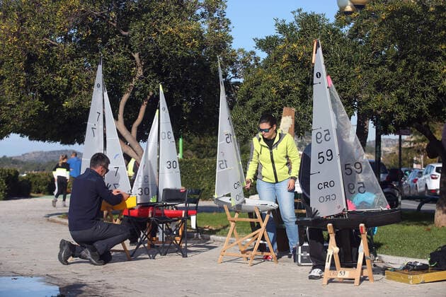 Regatta of radio-controlled sailboats - Sibenik, Croatia 15.12.2019., Sibenik, Croatia - The 24th regatta of radio-controlled sailboats finally started on the Sibenik waterfront in front of the cannons, which was delayed because there was no wind.  DuskoxJaramaz PIXSELL