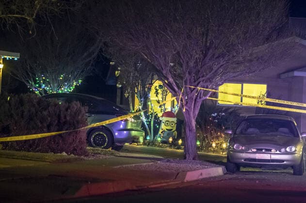 December 25, 2019, Rio Rancho, New Mexico, USA: .Rio Rancho police investigate four deaths in this middle class Rio Rancho neighborhood on Christmas Day. .Albuquerque New Mexico Rio Rancho USA - ZUMAab1_ 20191225_zaf_ab1_006 Copyright: xRobertoxE.xRosalesx
