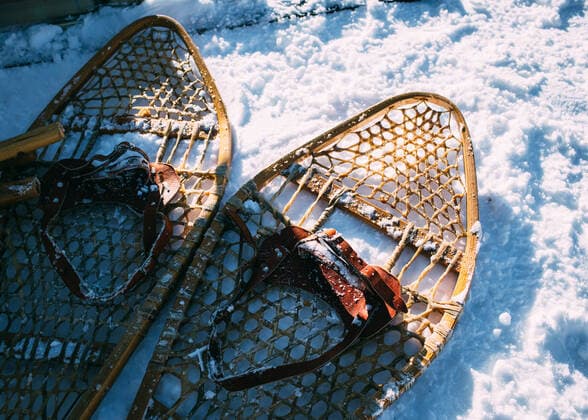 Schweden, Lappland, Traditionelle Schneeschuhe vom Volk der Sami *** Sweden, Lapland, Traditional snowshoes of the Sami people