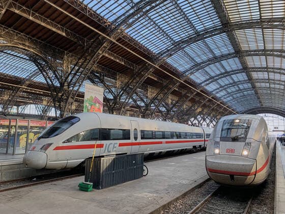 Deutsche Bahn ICE speed train in Leipzig, Germany, September 19, 2019.