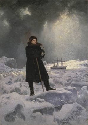 Georg von Rosen, Adolf E. N. Nordenskiöld, The Explorer A.E, Nordenskiöld, Discoverer A.E, painting, landscape art, Adolf Erik Nordenskiöld, 1886, Oil on canvas, Height, 344 cm (11.2 ft), Width, 242 cm (95.2 inches), Signed, Gvon (monogram) Rose .f, In 1886.  Copyright Artokoloro LCI_190716_02246