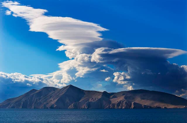 Croatia, Kvarner Gulf, Baska, clouds and coast  WWF04427