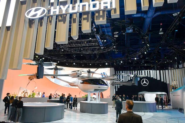 LAS VEGAS, NV - January 8 : Hyundai and Uber display their Aerial Ride-sharing Electric Air Taxi at CES 2020 at the Las Vegas Convention Center, North Hall in Las Vegas, Nevada on January 8, 2020. Copyright: xDamairsxCarterx