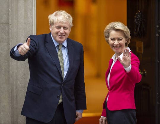 January 8, 2020, London, London, UK: London, UK. Michel Barnier arrives at Downing Street as Prime Minister Boris Johnson welcomes the President of the European Commission, Ursula von der Leyen, on the steps of NO10 Downing Street this afternoon as he insists the Brexit transition will not extended past December. London UK  - ZUMAl94_ 20200108_zaf_l94_107 Copyright: xAlexxLentatix