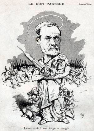 Louis PASTEUR Le bon PASTEUR. Laissez venir a moi les petits enrages. Caricature de UZES (1846-1909) pour Le Courrier francais du 4 avril 1886. Credit : Collection Kharbine-Tapabor. *** Louis PASTEUR Le bon PASTEUR Laissez venir a moi les petits enrages Caricature de UZES 1846 1909 pour Le Courrier francais du 4 avril 1886 Credit Collection Kharbine Tapabor  KH240751