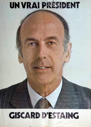 ELECTION PRESIDENTIELLE 1974 Un vrai president. GISCARD D ESTAING . Affiche pour l election presidentielle de 1974. annees 70. Credit : IM KHARBINE-TAPABOR.