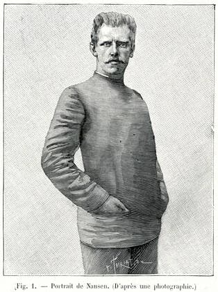 NANSEN Fridtjof Portrait de NANSEN (1861-1930). Illustration tiree de la revue La Nature du 26 septembre 1896. Credit : Collection KHARBINE-TAPABOR. *** NANSEN Fridtjof Portrait of NANSEN 1861 1930 Illustration from the magazine La Nature of September 26, 1896 Credit Collection KHARBINE TAPABOR  KH247939