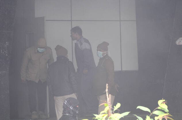 NOIDA, INDIA - JANUARY 9: Smoke fills the air during a fire incident in the basement of ESIC Hospital at Sector 24 on January 9, 2020 in Noida, India. (Photo by Sunil Ghosh Hindustan Times) Fire At Noida ESIC Hospital