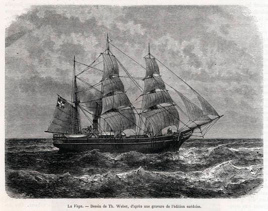 POLE NORD La Vega. Illustration de Theodor WEBER (1838-1907) pour Voyage de la Vega autour de l Asie et de l Europe par Adolf Erik NORDENSKIOLD (1832-1901) repris dans Le Tour du Monde de 1882. Credit : Collection Kharbine-Tapabor *** POLE NORDER La Vega Illustration by Theodor WEBER 1838 1907 for Voyage de la Vega around Asia and Europe by Adolf Erik NORDENSKIOLD 1832 1901 included in Le Tour du Monde de 1882 Credit Collection Kharbine Tapabor  KH254128