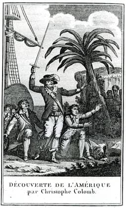 IMAGO History, Entdeckung Amerikas durch Christoph Kolumbus 1492 COLOMB Christophe Decouverte de l Amerique par Christophe Colomb (1450-1506) . Gravure debut 19eme s. Credit : Collection KHARBINE-TAPABOR. *** COLOMB Christophe Discovery of America by Christopher Columbus 1450 1506 Engraving early 19th s Credit Collection KHARBINE TAPABOR  KH256214