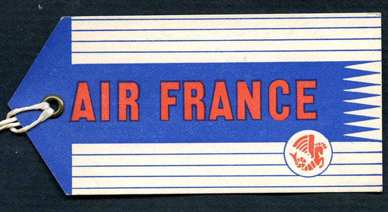AIR FRANCE Air France - Etiquette de bagage de compagnie aerienne vers 1950. Credit : IM KHARBINE-TAPABOR. *** AIR FRANCE Air France Airline baggage tag circa 1950 Credit IM KHARBINE TAPABOR  KH258183