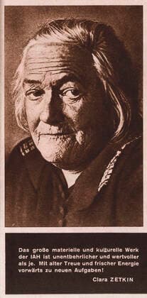 Berühmte Feministinnen, Clara Zetkin Clara ZETKIN Clara ZETKIN (1857-1933). Photographie anonyme la revue allemande A-I-Z (Arbeiter-Illustrierte-Zeitung) de 1931. Credit : Coll. Jonas Kharbine-Tapabor. *** Clara ZETKIN Clara ZETKIN 1857 1933 Anonymous photograph the German magazine A I Z Arbeiter Illustrierte Zeitung of 1931 Credit Coll Jonas Kharbine Tapabor  KH262140