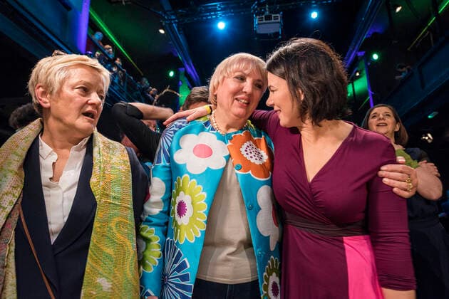 Renate Kühnast + Claudia Roth + Annalena Baerbock Europa, Deutschland, Berlin, 10.01.2020: Die Grünen feiern ihren 40.Geburtstag. Von der Öko-Opposition zur Regierungspartei. In Karlsruhe am 13.Januar 1980 gegründet und 1993 mit der Ost-Partei BündnisÂ 90 zusammengeschlossen. Mit den Grünen etablierte sich Ökologie und Nachhaltigkeit in der Politik.