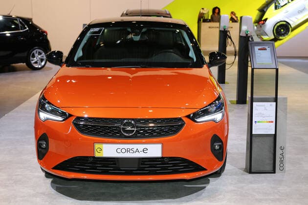 Opel Corsa-E (Elektroauto), 98. European Motor Show Brussels, Salon Auto Moto Mobility, 10.-19.01.2020, Pressetag 09.01.2020, Brüssel (Belgien), Autoausstellung, Messe, Brussels Expo (Heysel) *** Opel Corsa E electric car , 98 European Motor Show Brussels, Salon Auto Moto Mobility, 10 19 01 2020, Press Day 09 01 2020, Brussels Belgium , Motor Show, Exhibition, Brussels Expo Heysel
