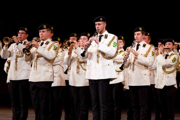 Teilnehmer der Musikparade 2020 in der Lanxess-Arena. Köln, 11.01.2020