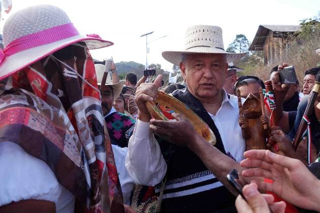 January 17, 2020: EUM20200117NAC11.JPG.OAXACA, Oax. PresidencyPresidencia-AMLO.- 17 de enero de 2020. El presidente Andres Manuel Lopez Obrador durante la inauguracion de caminos rurales de San Antonio Sinicahua. Foto: Agencia EL UNIVERSALEELG Copyright: xElxUniversalx