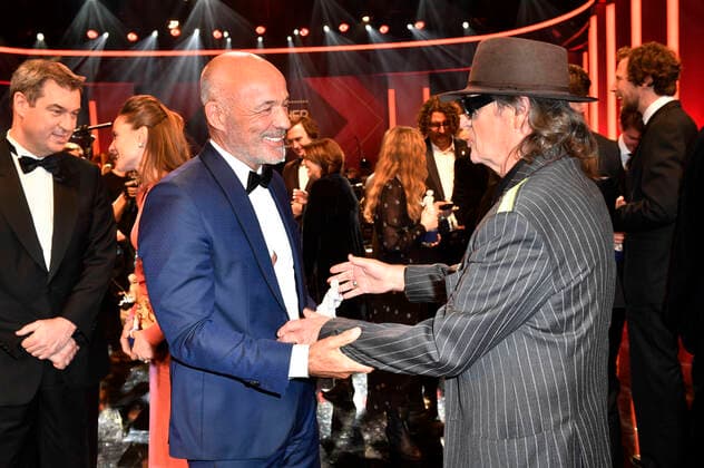 Heiner Lauterbach und Udo Lindenberg bei der Verleihung des 41. Bayerischen Filmpreises 2019 im Prinzregententheater. München, 17.01.2020