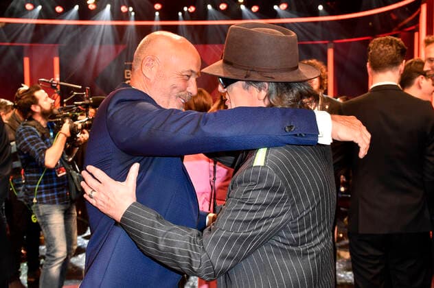 Heiner Lauterbach und Udo Lindenberg bei der Verleihung des 41. Bayerischen Filmpreises 2019 im Prinzregententheater. München, 17.01.2020