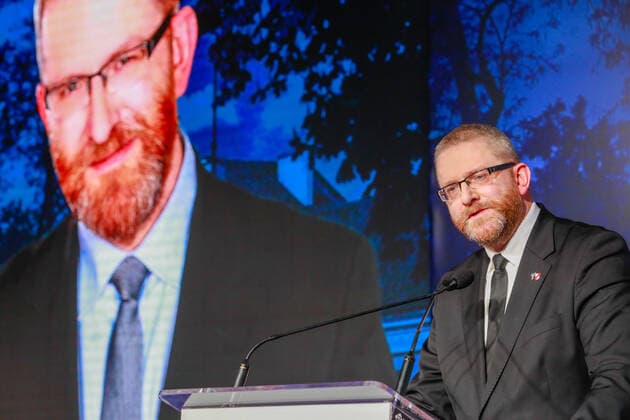 January 18, 2020, Warsaw, Poland: January 18, 2020, Warsaw, Poland: The Confederation Party s election congress and election of the candidate for President of the Republic of Poland, which was held in Warsaw. Krzysztof Bosak won..Inthe photo: Grzegorz Braun Warsaw Poland - ZUMAb213 20200118_zip_b213_022 Copyright: xGrzegorzxBanaszakx