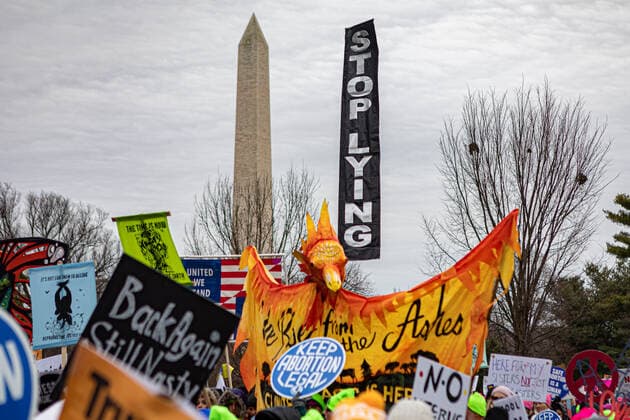 Washington: Thousands protest in 4th Women’s March On January 18, 2020, the fourth iteration of the Women s March brought thousands from across the country to Washington DC, rebuking Donald Trump, calling for climate action, reproductive justice and immigrants rights. Washington DC District of Columbia United States MichaelxNigro