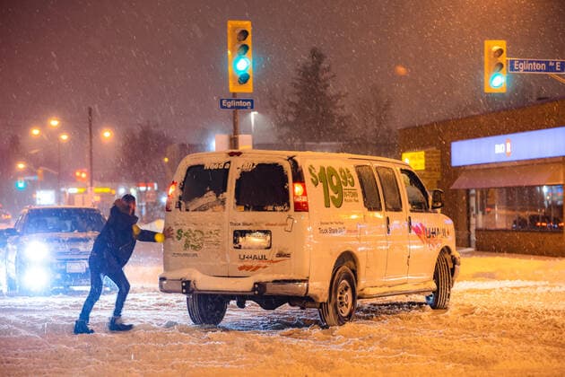 Canada: Toronto after snowstorm hits region Snow started to fall in the Greater Toronto Area around 10:30 a.m. and continued into the evening, resulting to totally snow-covered roads and poor driving conditions. Scarborough Ontario Canada HadriellexLumanog