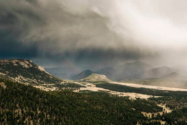 A storm moves over Rocky Mountain National Park, CO. Rocky Mountain National Park, Colorado, USA CR_XICZ191110A-232972-01