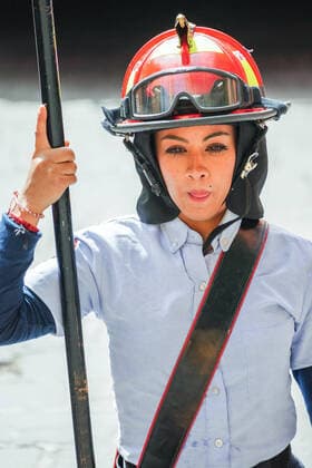 January 21, 2020, San Miguel De Allende, Guanajuato, Mexico: A female fire fighter marches in a parade to celebrate the 251st birthday of the Mexican Independence hero Ignacio Allende January 21, 2020 in San Miguel de Allende, Guanajuato, Mexico. Allende, from a wealthy family in San Miguel played a major role in the independency war against Spain in 1810 and later honored by his home city by adding his name. San Miguel De Allende Mexico - ZUMAe02_ 20200121_zaf_e02_013 Copyright: xRichardxEllisx