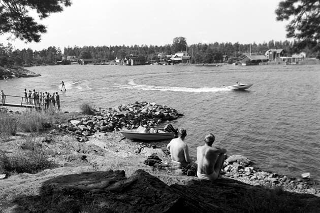 Norrsundet am Baltischen Meer Besuch im Badeort Norrsundet am Bothnischen Meerbusen, 1969. Visiting the seaside resort of Norrsundet at the Gulf of Bothnia, 1969., Norrsundet Schweden Copyright: ErichxAndres UnitedArchives6206641