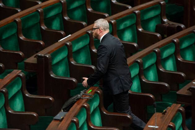 23.01.2020 WARSZAWA SEJM POSIEDZENIE SEJMU N Z GRZEGORZ BRAUN FOT GRZEGORZ KRZYZEWSKI FOTONEWS NEWSPIX.PL --- Newspix.pl January 23, 2020, Warsaw, Poland: The Sejm adopted the so-called a muzzle act, previously rejected by the Senate. Now the act is just waiting for the signature of President Andrzej Duda, who has hinted several times that he will sign it.  20200123FNGK257