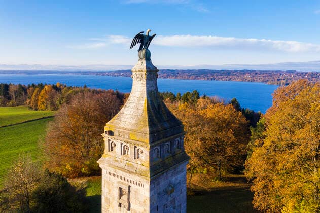 Germany, Bavaria, Assenhausen, Eagle sculpture on top of Bismarck tower  SIEF09346