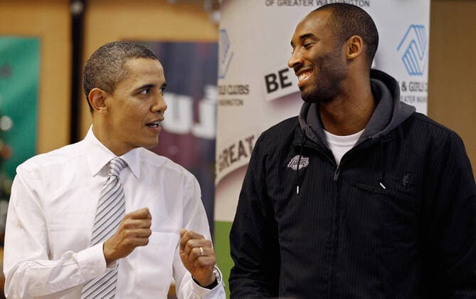 26 January 2020 - Legendary NBA player Kobe Bryant has died in a California helicopter crash. Bryant was among at least four people traveling in his private helicopter over Calabasas when a fire broke out, sending the chopper spiraling from the sky, according to TMZ Sports. The crash occurred around 10 a.m. local time amid foggy conditions in the hills overlooking Calabasas, with the chopper sparking a brush fire on impact that hampered initial rescue efforts, according to The Los Angeles Times. Bryant is considered by many to be the greatest basketball player of all time. He was thought to be a lock to be among the next class inducted into the Naismith Memorial Basketball Hall of Fame. There were no survivors, and the cause of the crash is under investigation. He was 41. File Photo: United States President Barack Obama (L) talks with Kob  Copyright: xAdMediax STAR_250345_019