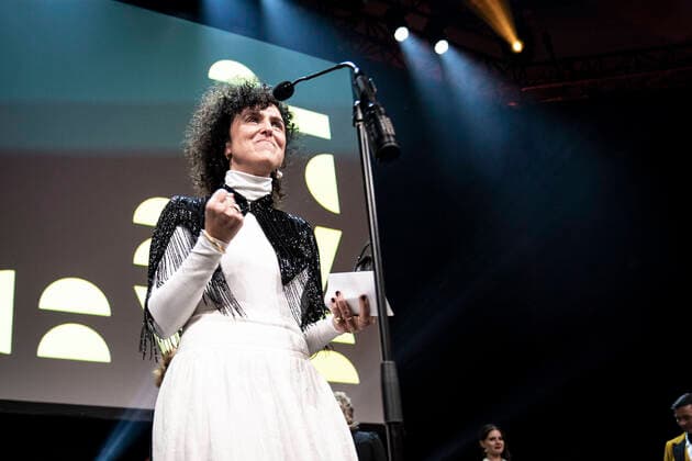 May el-Toukhy. Danmarks Filmakademis uddeling af Robert Prisen 2020 i Tivoli Hotel & Congress Center i København, søndag den 26. januar 2020.. Kopi af 20200126-232937-4 spnet, København Danmark *** May el Toukhy Danish Film Academy awards Robert Prize 2020 at the Tivoli Hotel Congress Center in Copenhagen, Sunday 26 January 2020 Copy of 20200126 232937 4 spnet, Copenhagen Denmark,  Copyright: RitzauxScanpix NielsxChristianxVilmannx COP102 spdk20200126-232956-L