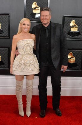 Gwen Stefani and Blake Shelton arrive for the 62nd annual Grammy Awards held at Staples Center in Los Angeles on Sunday, January 26, 2020.  LAP20200126118 JIMxRUYMEN