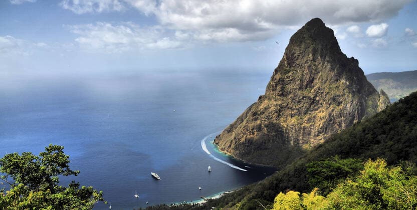 View from the Caribbean Island of St Lucia Soufriere, Saint Mark Parish, Dominica CR_DOSH200103-266275-01