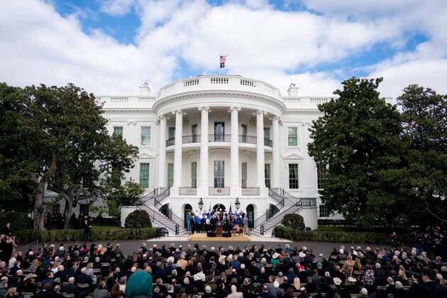 January 29, 2020, Washington, District of Columbia, U.S.: President DONALD TRUMP during signing ceremony for the United States-Mexico-Canada Trade Agreement Wednesday, Jan. 29, 2020, in front of the South Portico of the . Washington U.S. - ZUMAz03_ 20200129_sha_z03_300 Copyright: xWhitexHousex