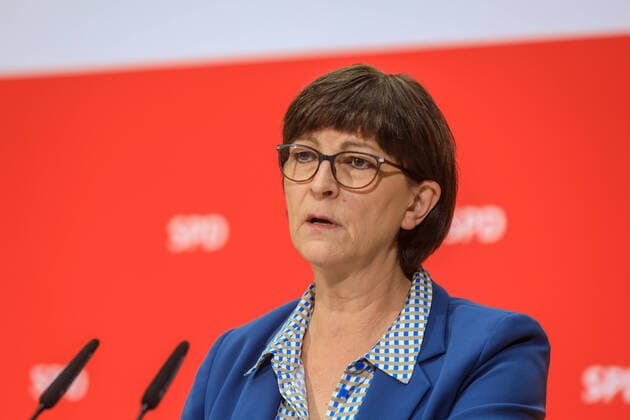DEU, Deutschland, Berlin, 27.01.2020: Pressekonferenz der SPD-Vorsitzenden im Anschluss an die Sitzung des SPD-Parteivorstand. Saskia Esken, SPD-Vorsitzende