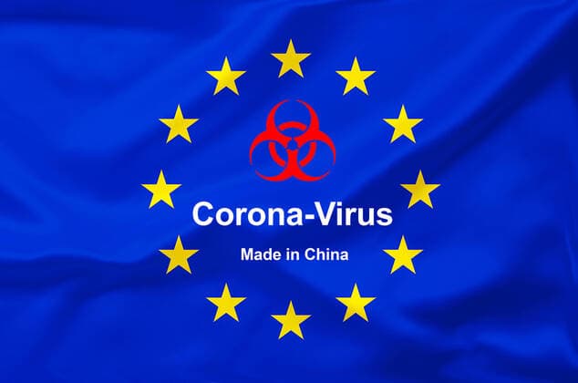 Euroflagge, Flagge, EU-Fahne, Eurostars, Corona-Virus, Coronavirus, 2019-nCoV, McPKST