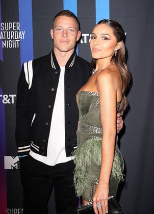 Christian McCaffrey, Olivia Culpo attend AT&T TV Super Saturday Night at Meridian at Island Gardens on February 01, 2020 in Miami, Florida. Photo: Christopher Victorio imageSPACE MediaPunch Copyright: ximageSPACEx