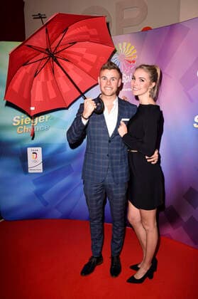 Thomas Vogel und Jessica Schernau beim GlücksSpirale-Film Award 2019 im GOP-Theater. München, 03.02.2020