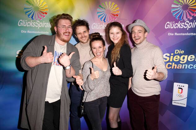 Florian Hüttner, Philip Birnstiel, Darya Gritsyuk, Stephanie Lexer und Tom von der Isar beim GlücksSpirale-Film Award 2019 im GOP-Theater. München, 03.02.2020