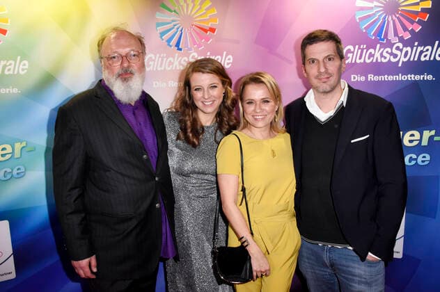 Georg Seitz, Nina Eichinger, Nova Meierhenrich und Christian Becker beim GlücksSpirale-Film Award 2019 im GOP-Theater. München, 03.02.2020