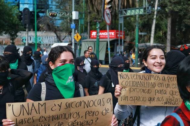 February 4, 2020: EUM20200204SOC07.JPG.CIUDAD DE MEXICO. ProtestProtesta-UNAM.- 4 de febrero de 2020. Estudiantes de la Escuela Nacional Preparatoria 9 marcharon del parque de La Bombilla a Rectoria de la UNAM para entregar un pliego petitorio, entre otras cosas piden el alto a la violencia de genero. Foto: Agencia EL UNIVERSALKarina ContrerasEELG Copyright: xElxUniversalx